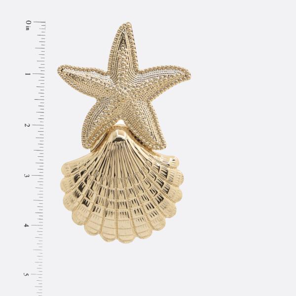 TEXTURED STAR SEASHELL METAL EARRING