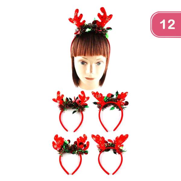 CHRISTMAS REINDEER ANTLERS HEADBAND (12 UNITS)