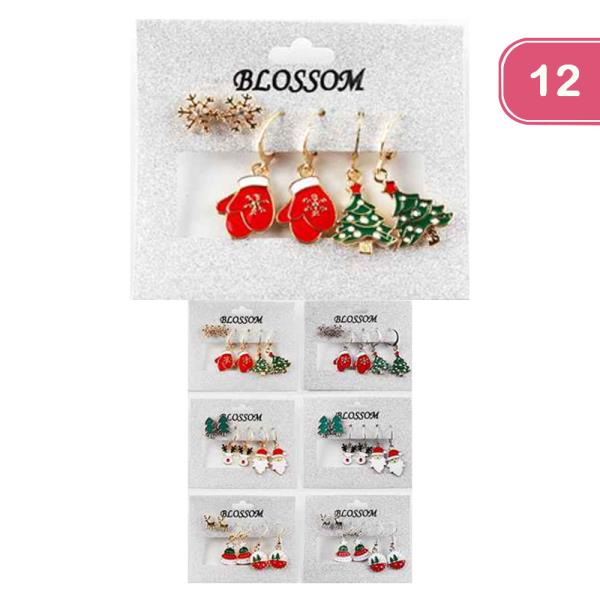 CHRISTMAS EARRING SET (12 UNITS)