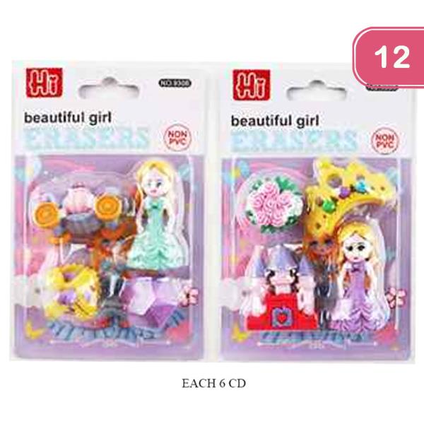 BEAUTIFUL GIRL ERASERS (12 UNITS)