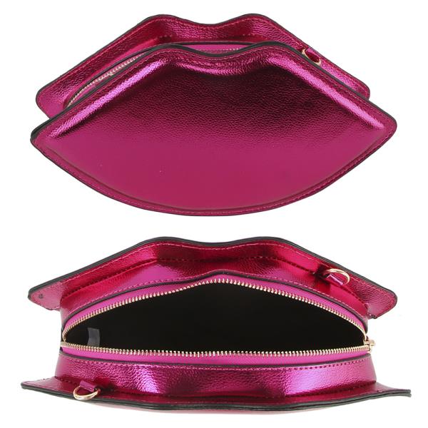 CHIC KISS LIPS ZIPPER CROSSBODY BAG