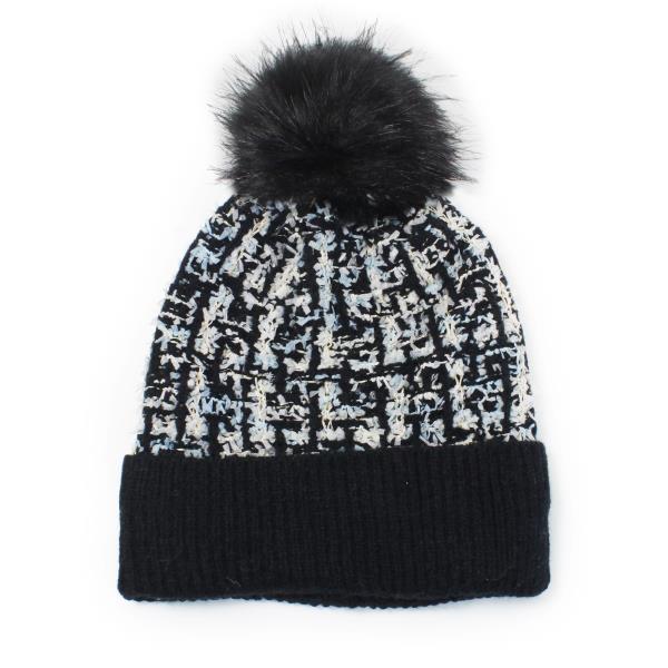 TWEED POM POM BEANIES