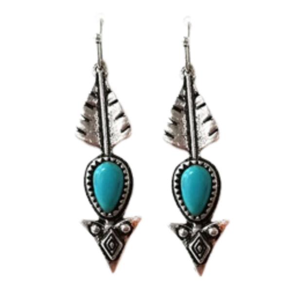 WESTERN METAL ARROW DANGLE EARRING