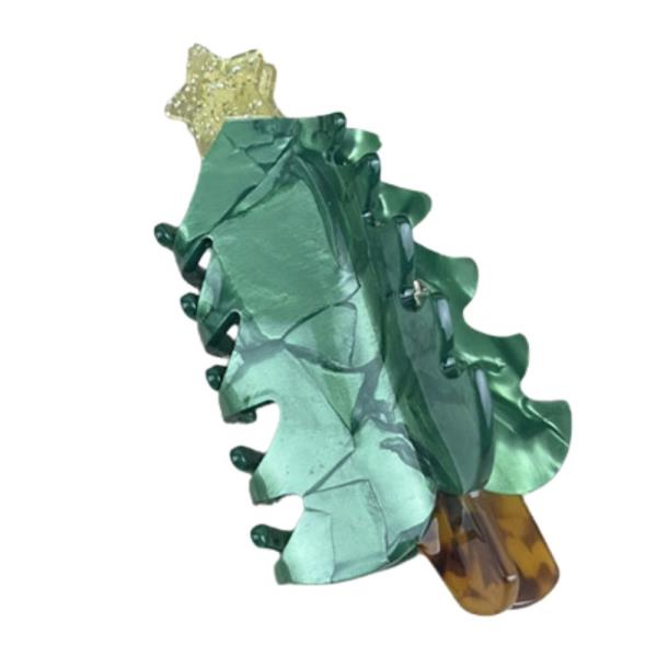 CHRISTMAS TREE HAIR CLAW JAW CLIP