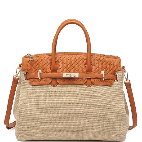 STYLISH WOVEN HANDLE SATCHEL