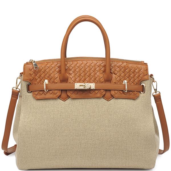 STYLISH WOVEN HANDLE SATCHEL