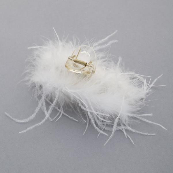 FUR RECTANGLE CLAW HAIR CLIP