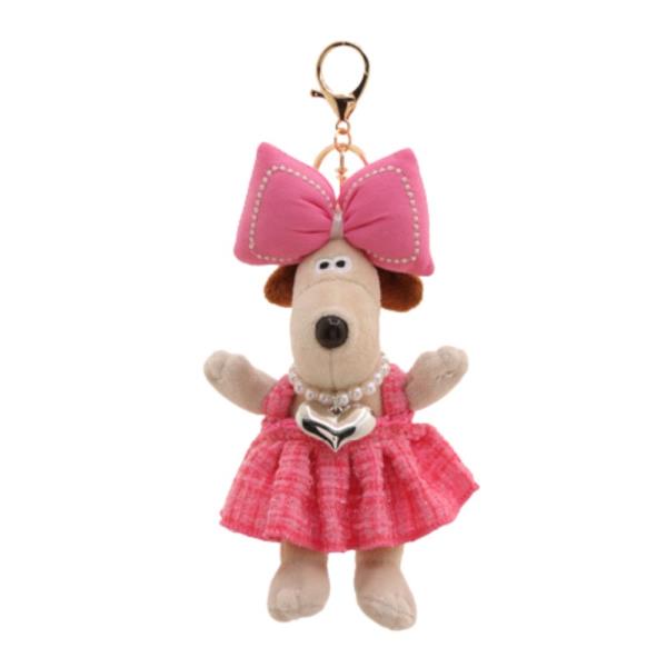 SMALL RIBBON DOG KEYCHAIN