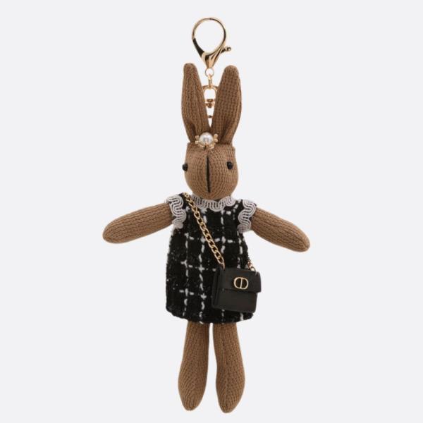 TWEED DRESS BUNNY KEYCHAIN