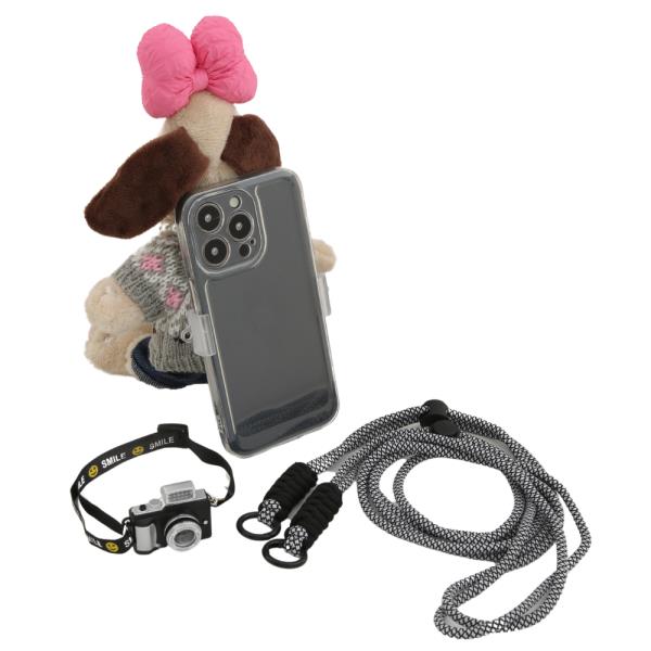 RIBBON DOG CELLULAR PHONE HOLDER WITH CROSSBODY STRAP