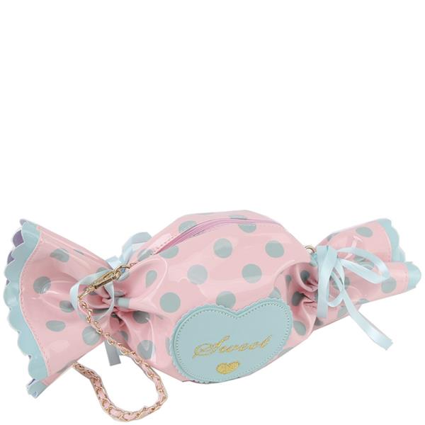 POLKA DOTTED CANDY SHAPED CROSSBODY BAG