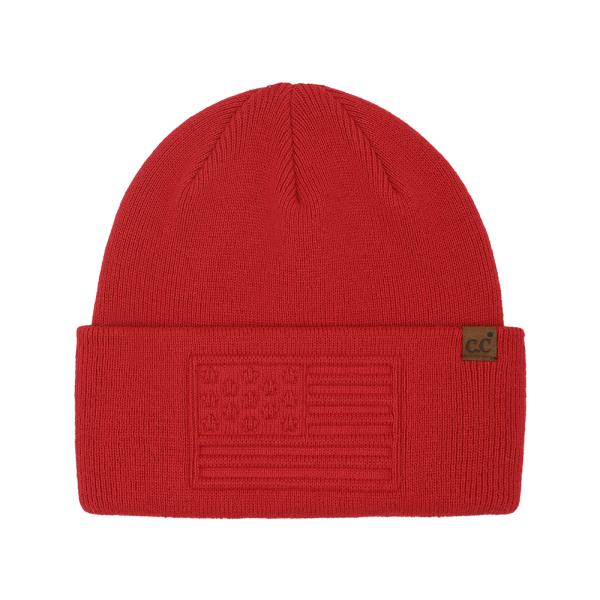 3D EMBOSS AMERICAN FLAG BEANIE