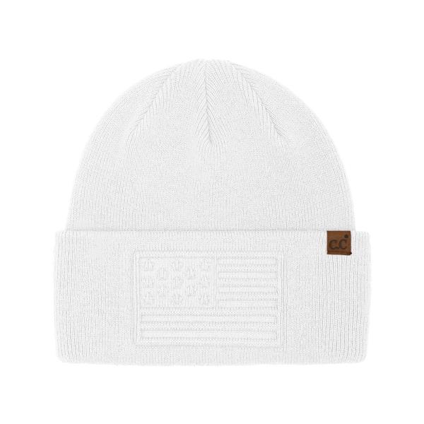 3D EMBOSS AMERICAN FLAG BEANIE