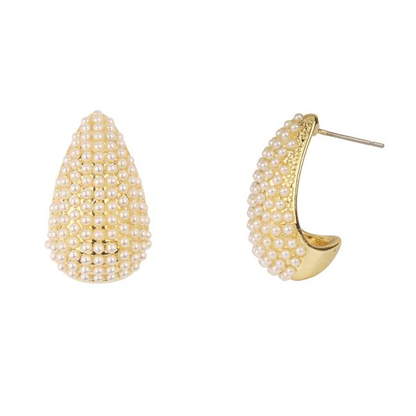 PEARL CAVIAR TEARDROP POST EARRING