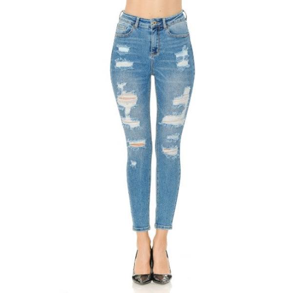 ($11.83 x 15PCS) VINTAGE-INSPIRED DESTRUCTED ANKLE SKINNY