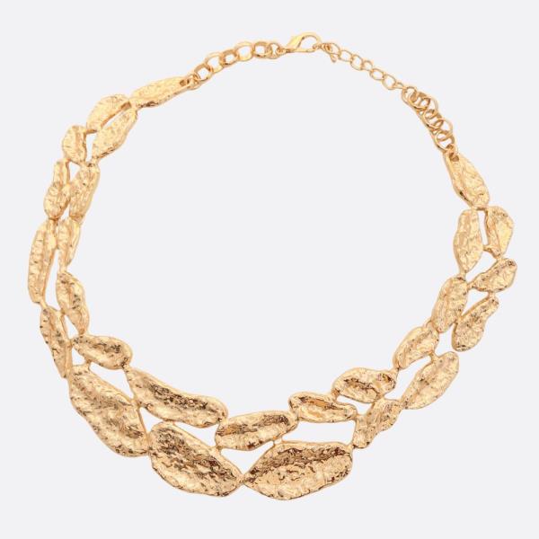 TEXTURED METAL LAYERED NECKLACE