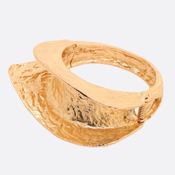 TEXTURED METAL CUFF BANGLE BRACELET