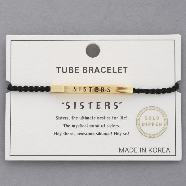 SISTERS TUBE GOLD DIPPED BRACELET