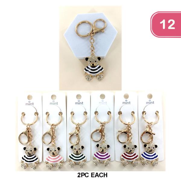 BEAR RHINESTONE KEYCHAIN (12 UNITS)