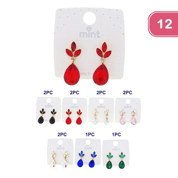 RHINESTONE DANGLE EARRING (12 UNITS)