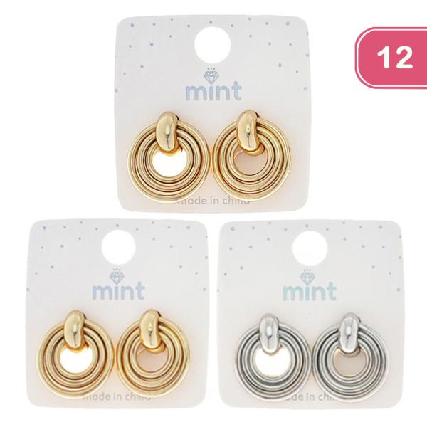 METAL ROUND EARRING (12 UNITS )