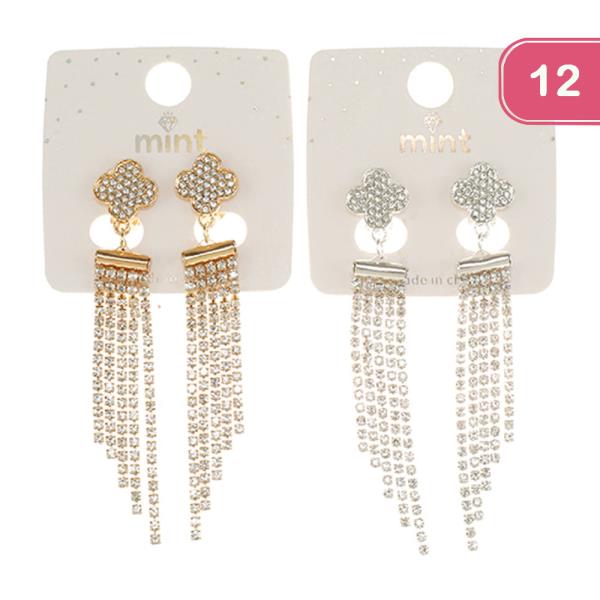 TASSEL RHINESTONE EARRINGS (12 UNITS)