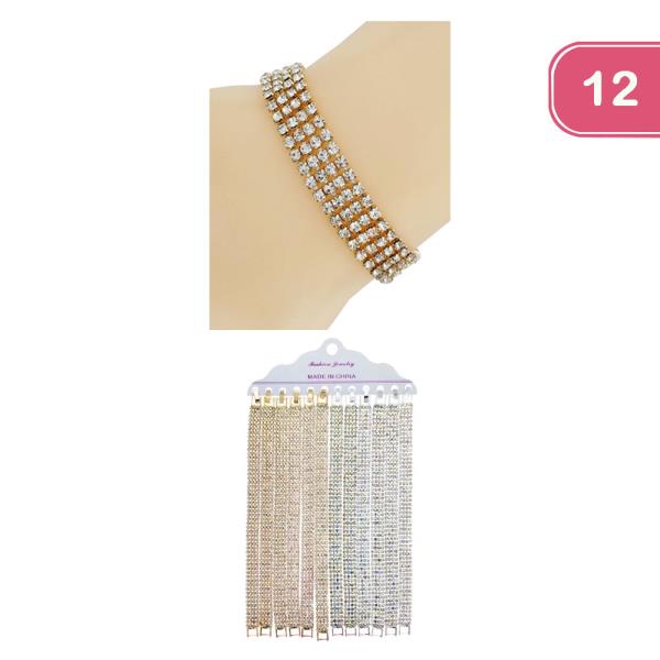 RHINESTONE BRACELET (12 UNITS )