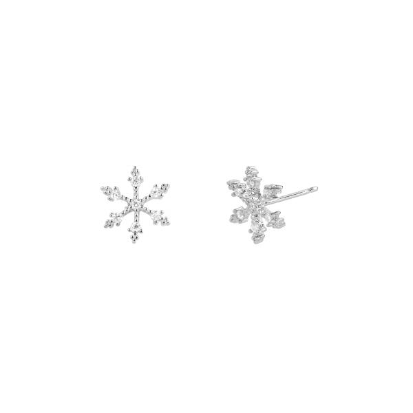 SECRET BOX 14K GOLD DIPPED SNOWFLAKE CUBIC EARRING