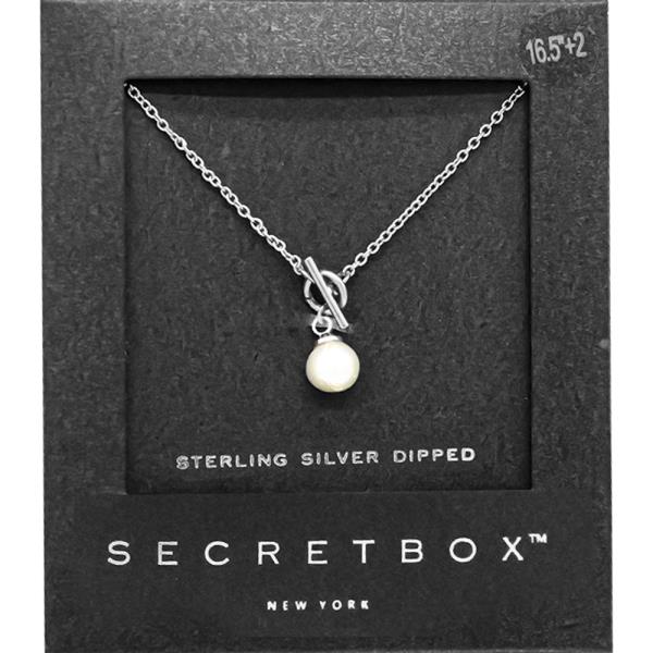 SECRET BOX GOLD DIPPED PEARL TOGGLE NECKLACE 3