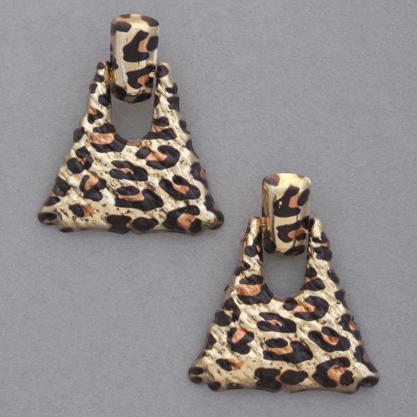 ANIMAL PRINT TRIANGLE EARRING