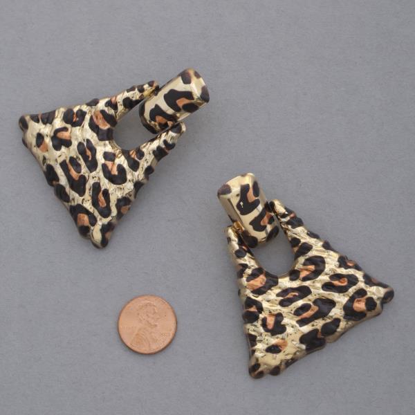 ANIMAL PRINT TRIANGLE EARRING