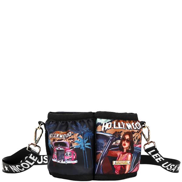 NICOLE LEE HOLLYWOOD DRIVE TRAVEL CUP HOLDER CROSSBODY BAG