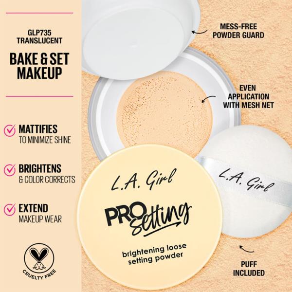 LA GIRL PRO SETTING BRIGHTENING LOOSE SETTING POWDER (3 UNITS)