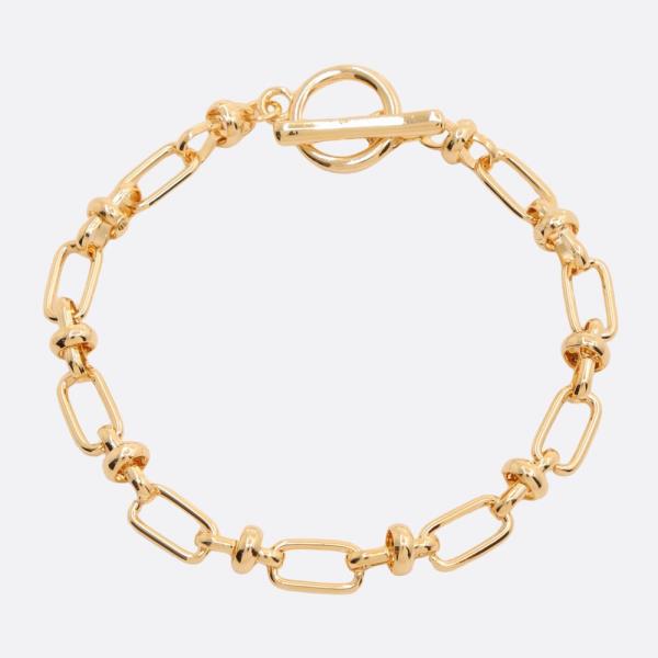 SODAJO RECTANGLE LINK TOGGLE CLASP GOLD DIPPED BRACELET