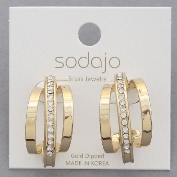 SODAJO TRIPLE HOOP GOLD DIPPED EARRING