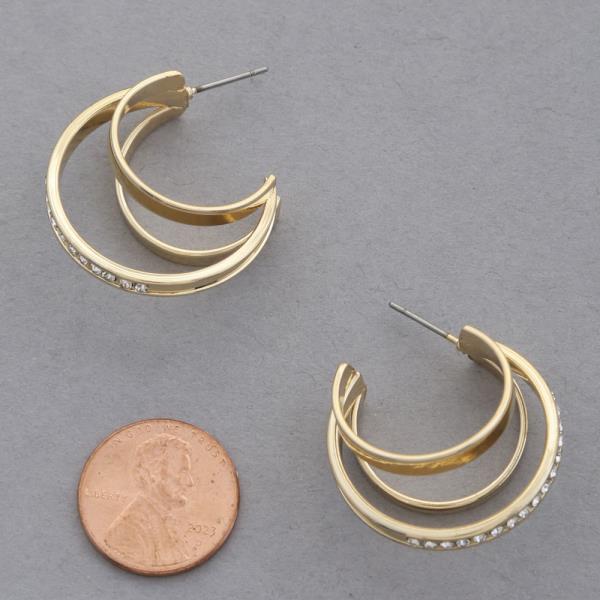 SODAJO TRIPLE HOOP GOLD DIPPED EARRING