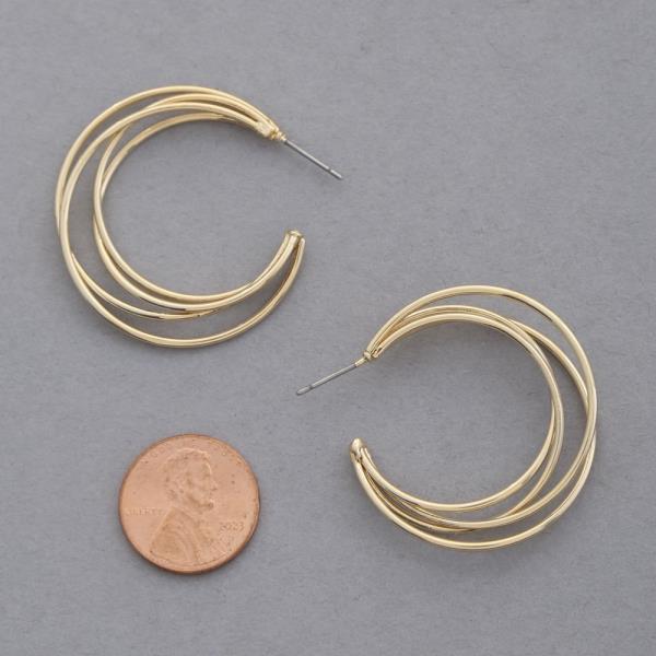 SODAJO MULTI OPEN HOOP GOLD DIPPED EARRING