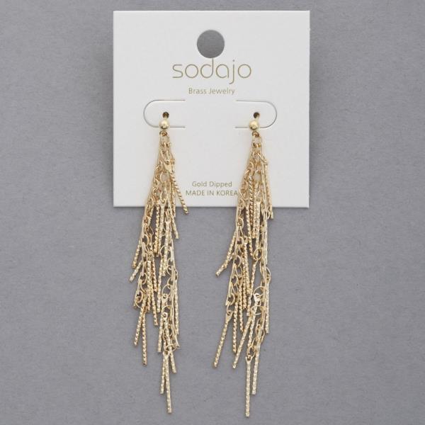 SODAJO METAL DANGLE GOLD DIPPED EARRING