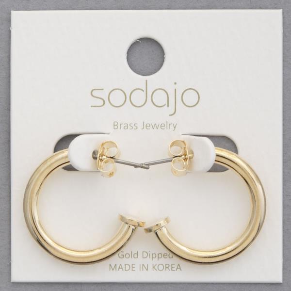 SODAJO OPEN HOOP GOLD DIPPED EARRING