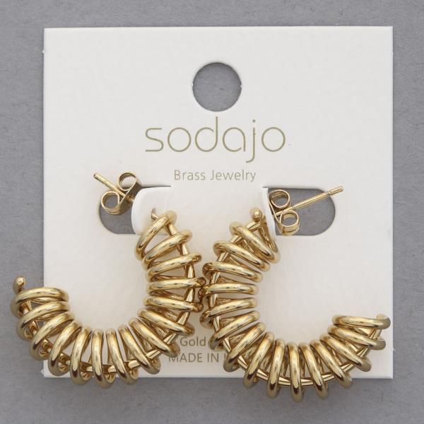 SODAJO COIL OPEN HOOP GOLD DIPPED EARRING