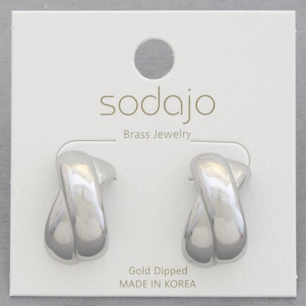 SODAJO CRISS CROSS METAL GOLD DIPPED EARRING