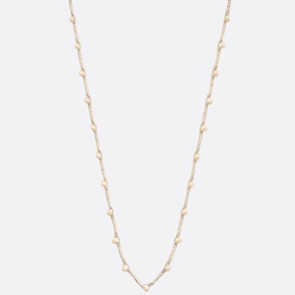 SODAJO PEARL BEAD STATION GOLD DIPPED NECKLACE