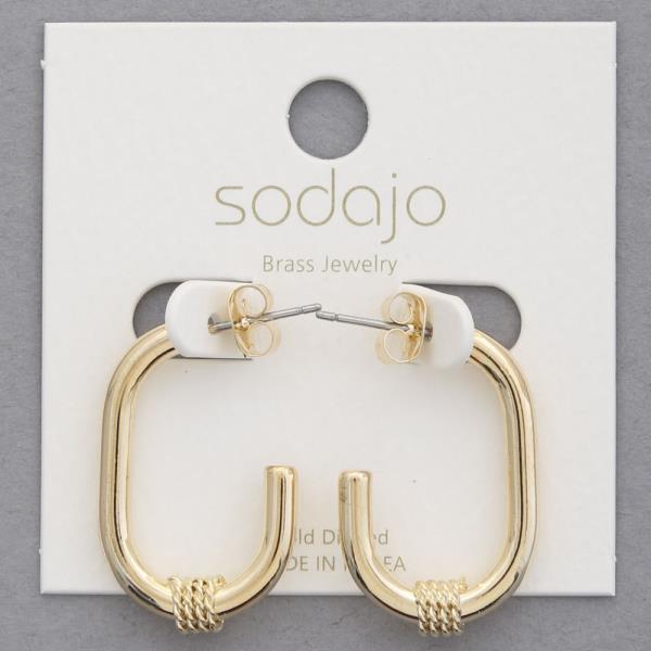 SODAJO OPEN OVAL GOLD DIPPED EARRING