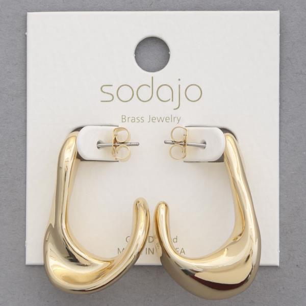 SODAJO BENT TWISTED METAL GOLD DIPPED EARRING