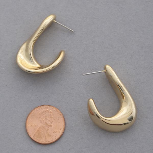 SODAJO BENT TWISTED METAL GOLD DIPPED EARRING