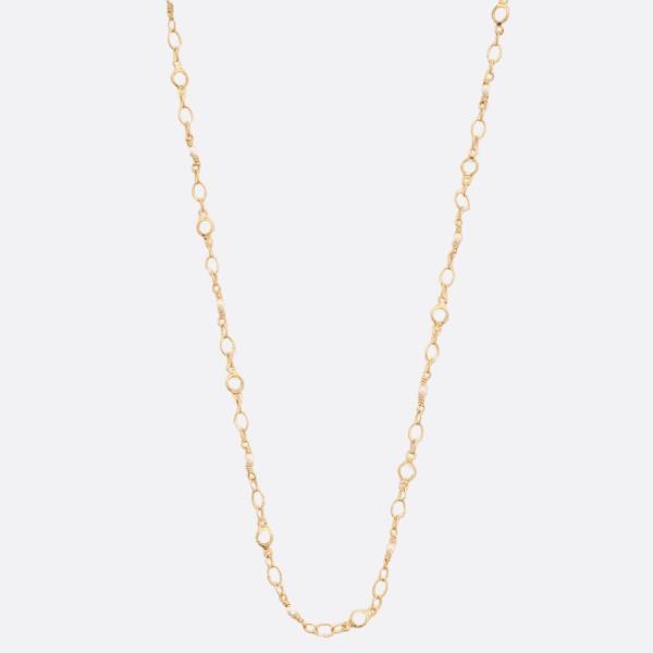 SODAJO CRYSTAL PEARL BEAD GOLD DIPPED NECKLACE