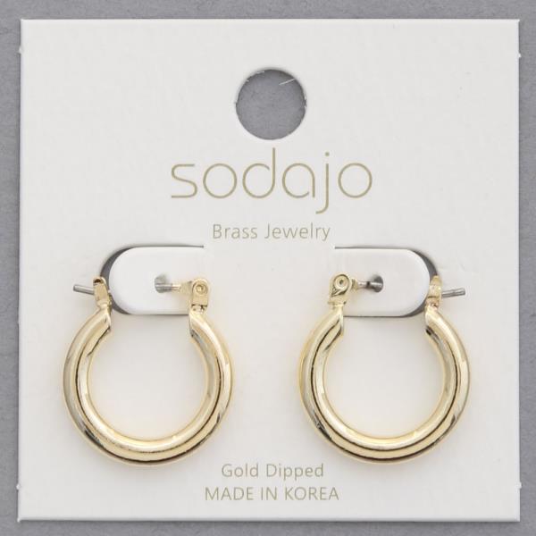 SODAJO MINI HOOP GOLD DIPPED EARRING