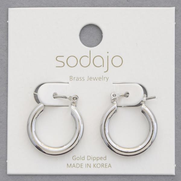 SODAJO MINI HOOP GOLD DIPPED EARRING