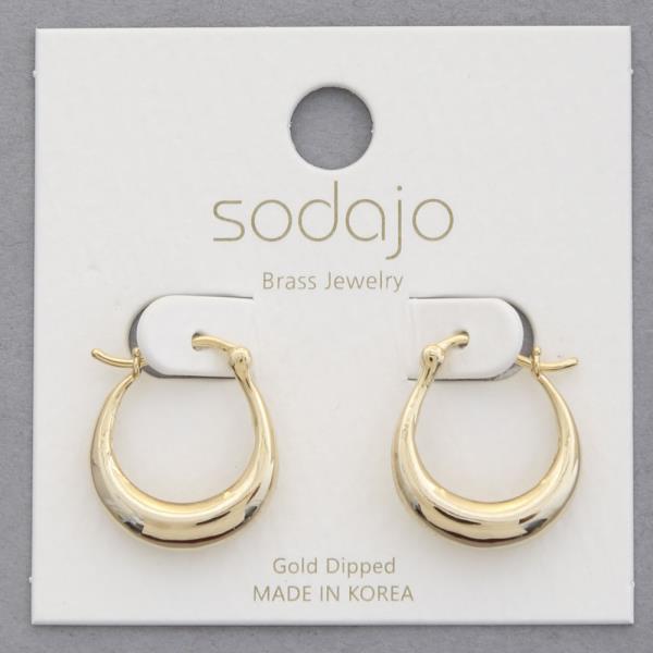 SODAJO MINI HOOP GOLD DIPPED EARRING