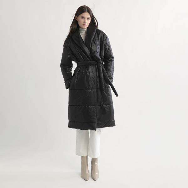 GLOSSY LONG PUFFER COAT